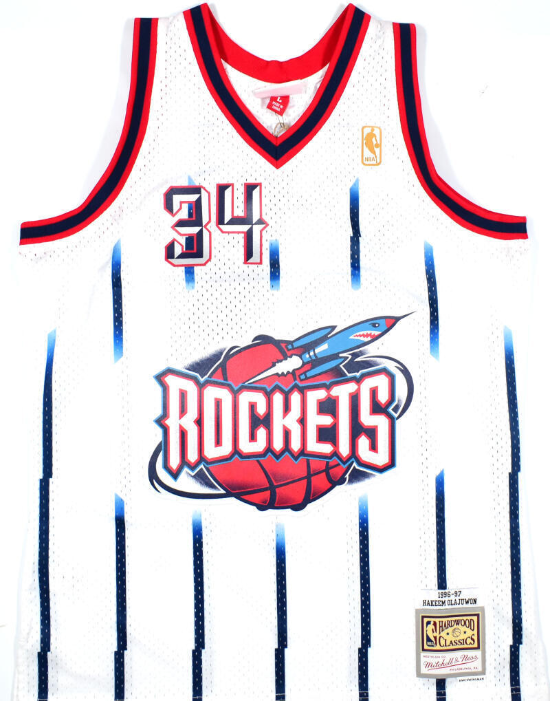 Hakeem Olajuwon Autographed Houston Rockets Mitchell & Ness HWC Jersey - JSA W