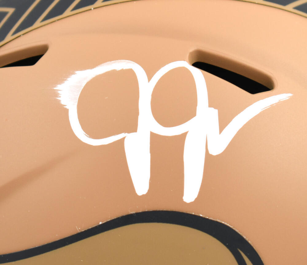 Justin Jefferson Signed Vikings Salute 2023 Speed Mini Helmet- Beckett W *Smear