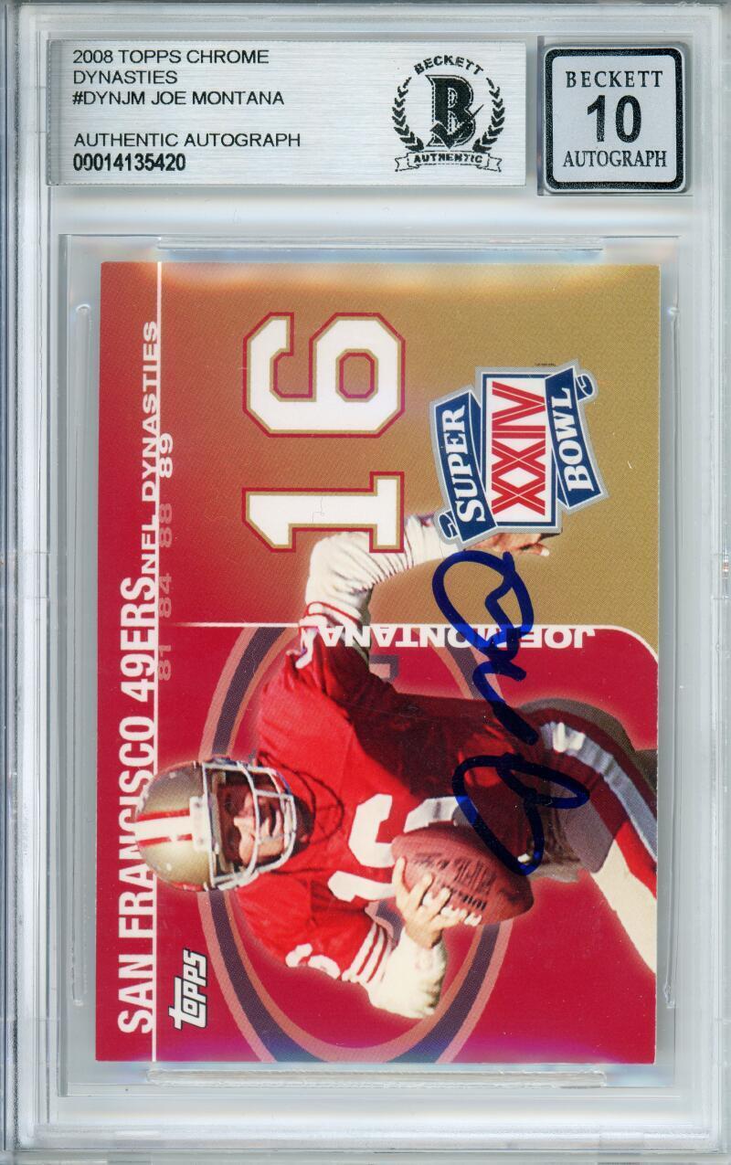 2008 Topps Chrome Dynasties #DYNJM Joe Montana San Francisco 49ers BGS Autograph