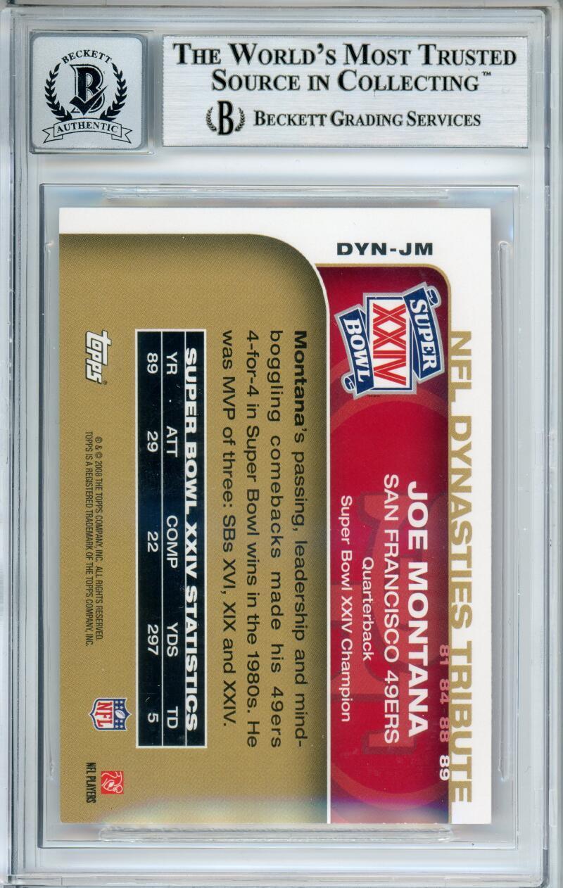 2008 Topps Dynasties #DYN-JM Joe Montana San Francisco 49ers BGS Autograph