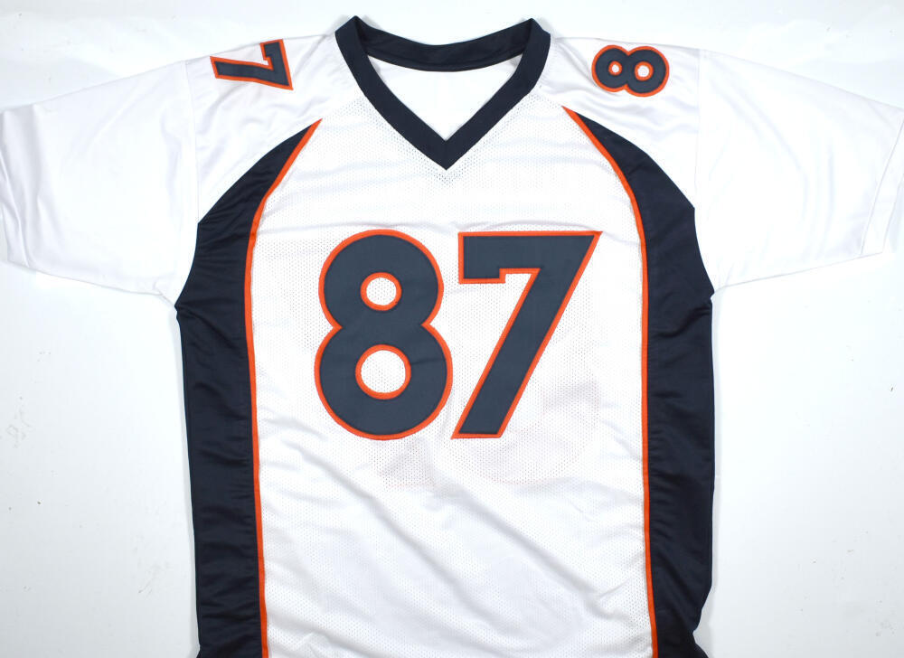 Ed McCaffrey Autographed White Pro Style Jersey - Beckett W Hologram *Silver