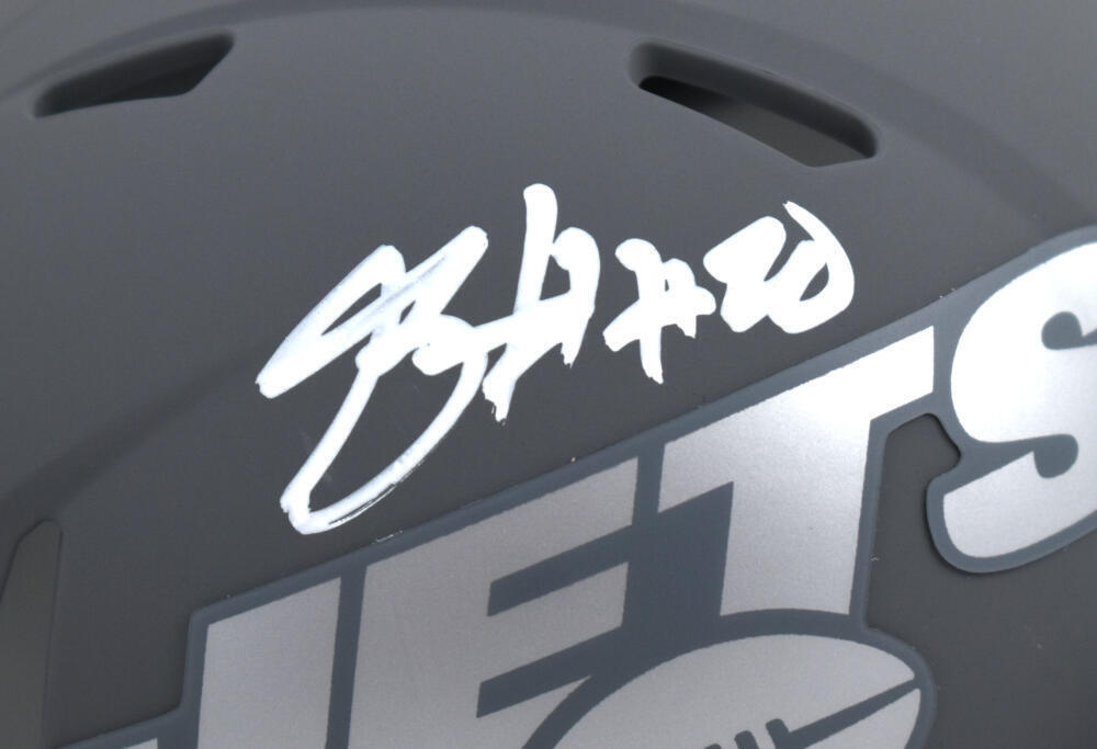 Breece Hall Autographed Jets Slate Speed Mini Helmet - Fanatics *White