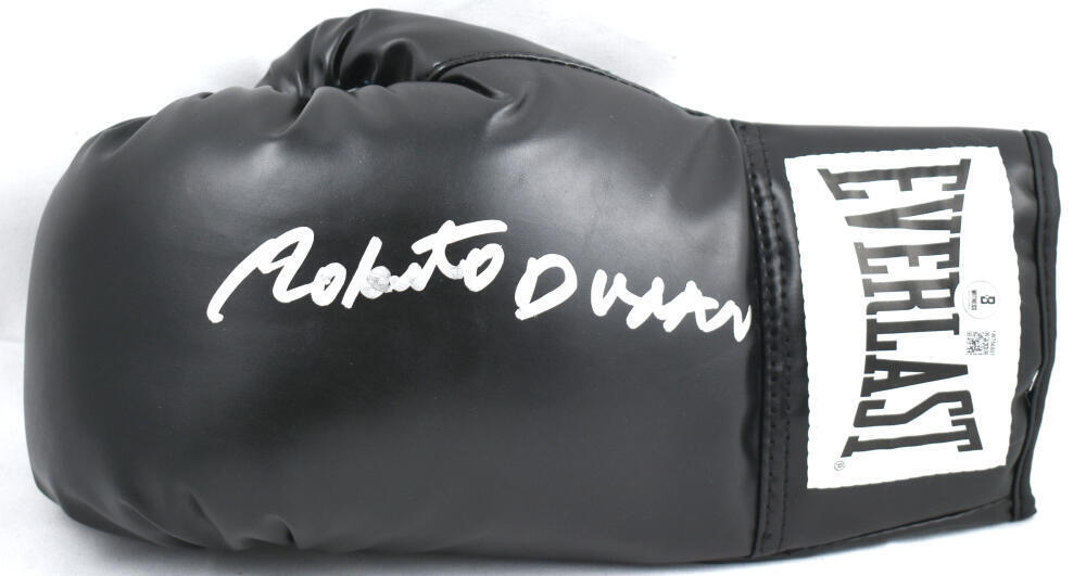 Roberto Duran Autographed Black Everlast Boxing Glove *Left - Beckett W Hologram