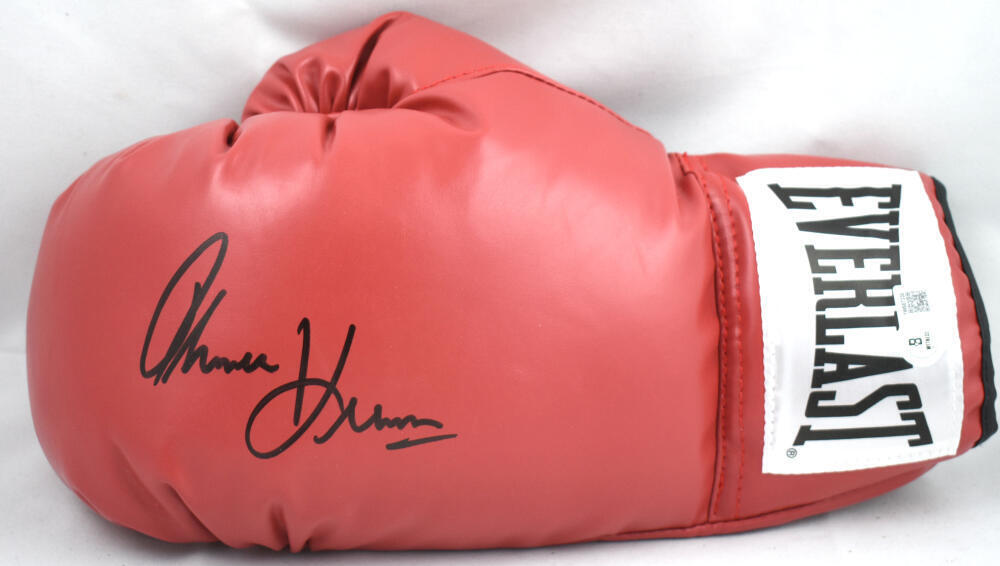 Tommy Hearns Autographed Red Everlast Boxing Glove *Left - Beckett W Hologram