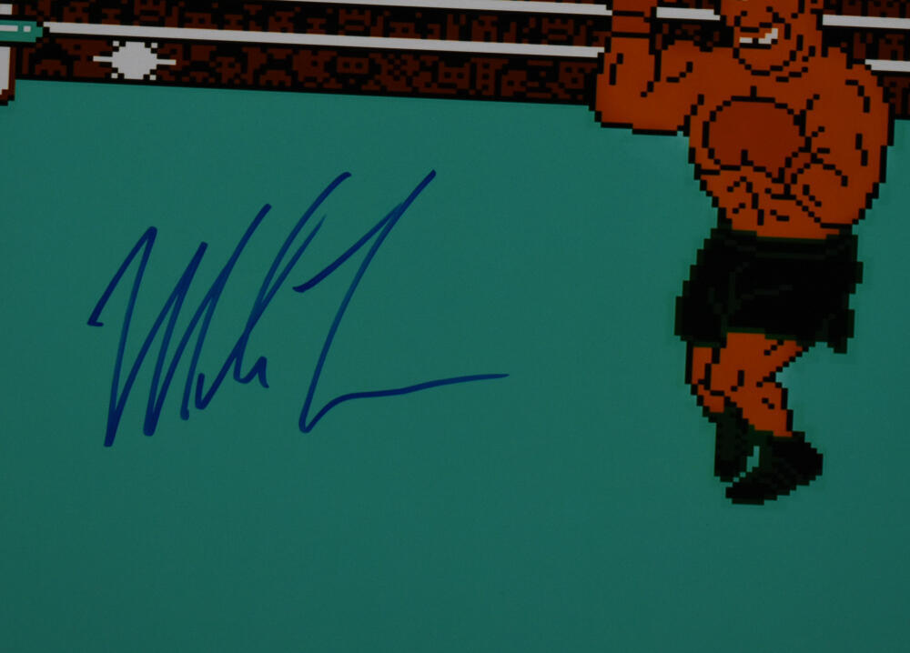 Mike Tyson Autographed 16x20 Punch Out Photo- Beckett Hologram *Blue *BOLD