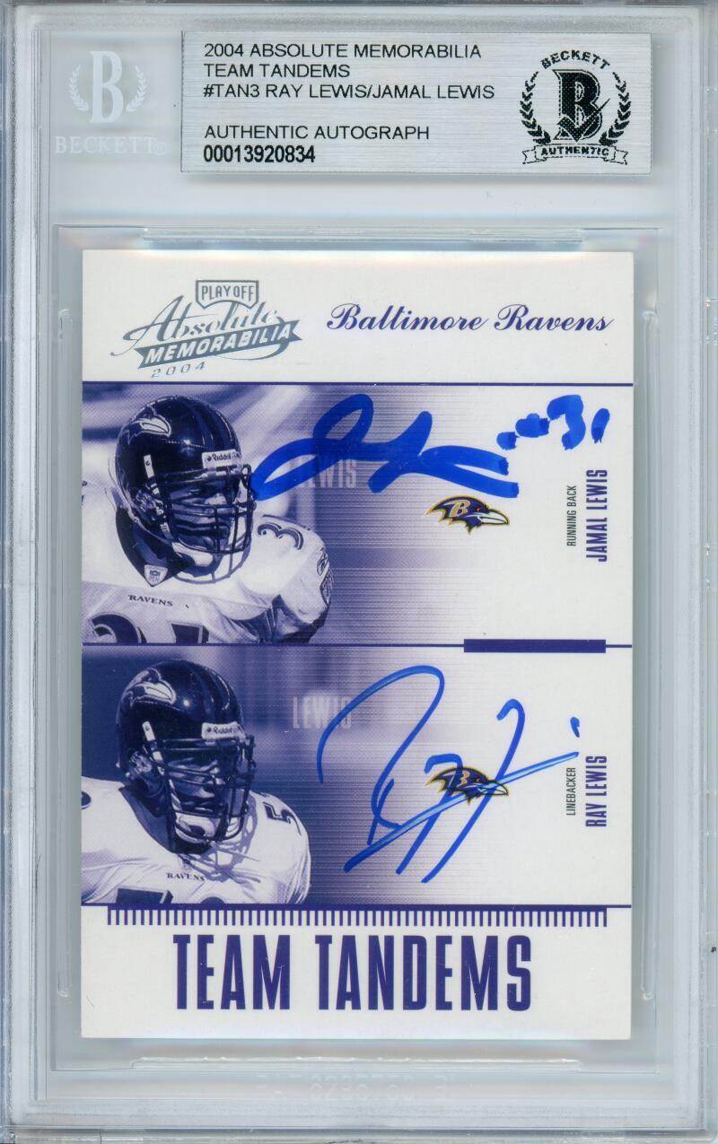 2004 Absolute Memorabilia Team Tandems #TAN3 Ray Lewis / Jamal Lewis Ravens BGS