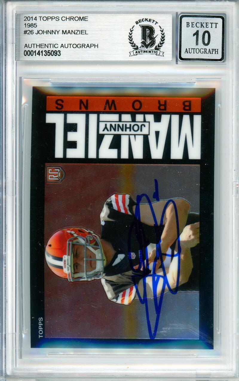 2014 Topps Chrome 1985 #26 Johnny Manziel RC Cleveland Browns BGS Autograph 10