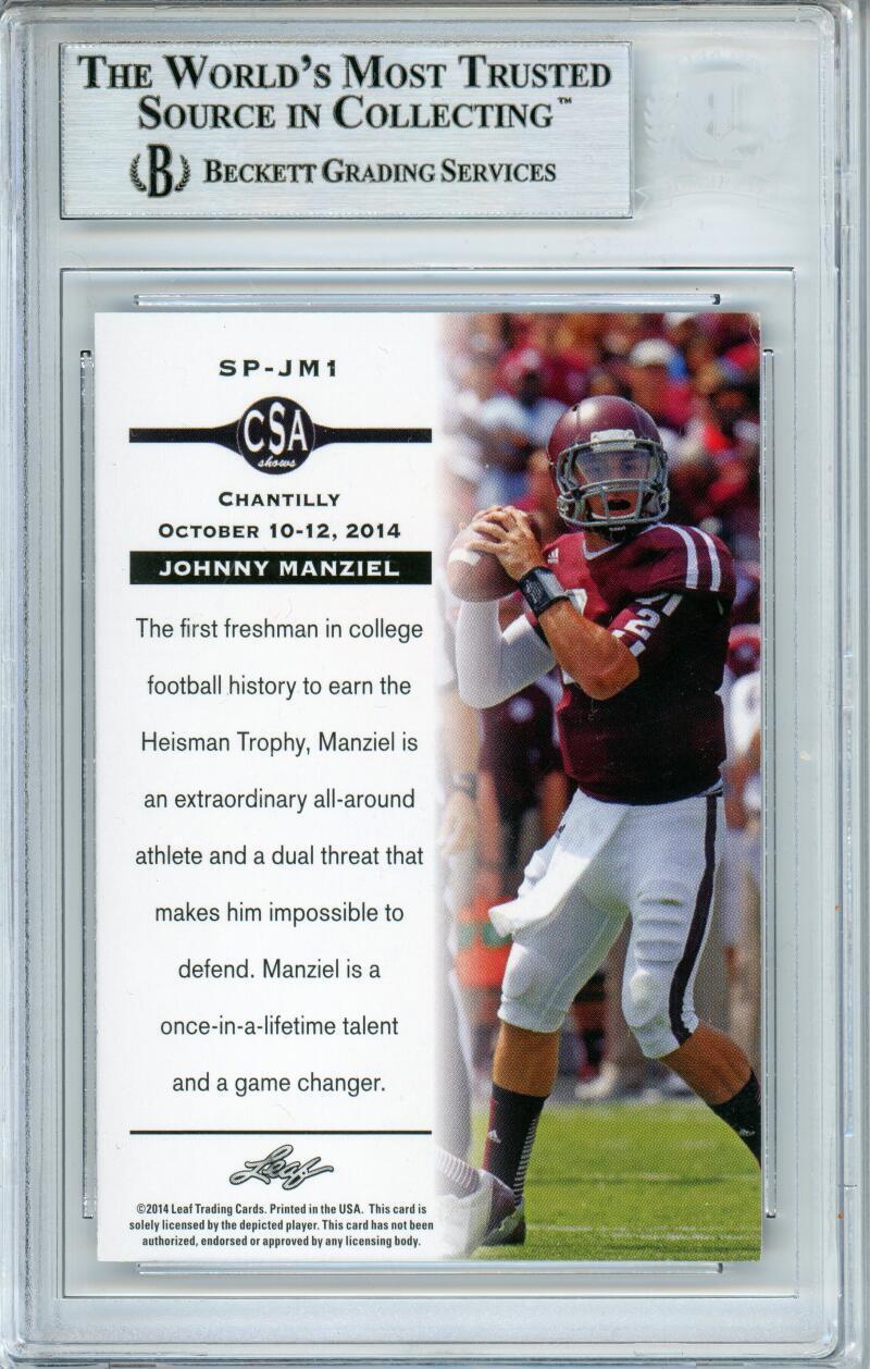 2014 Leaf TRISTAR Promo #SPJM1 Johnny Manziel RC A&M BGS Autograph 10