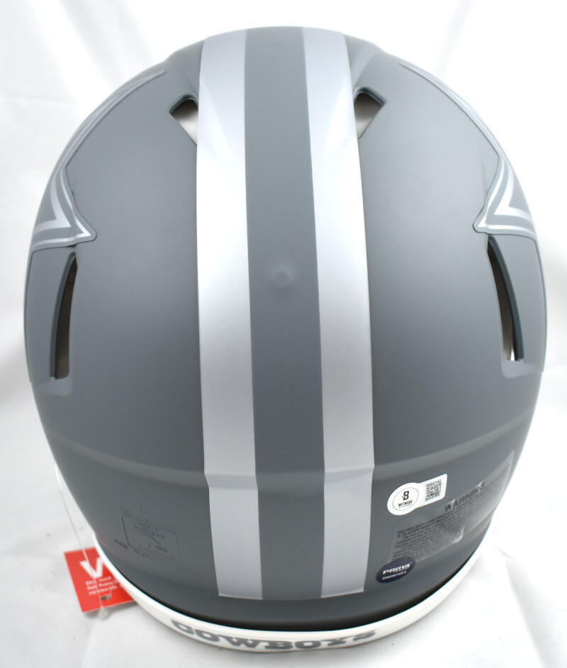 Emmitt Smith Autographed Cowboys F/S Slate Speed Authentic Helmet-Beckett W Holo