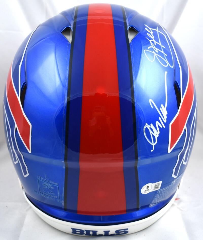 A. Reed J. Kelly T. Thomas Signed Bills F/S Flash Speed Auth Helmet- Beckett W