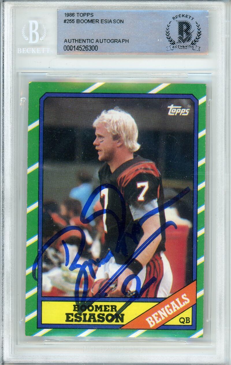 1986 Topps #255 Boomer Esiason RC Cincinnati Bengals BGS Autograph 10