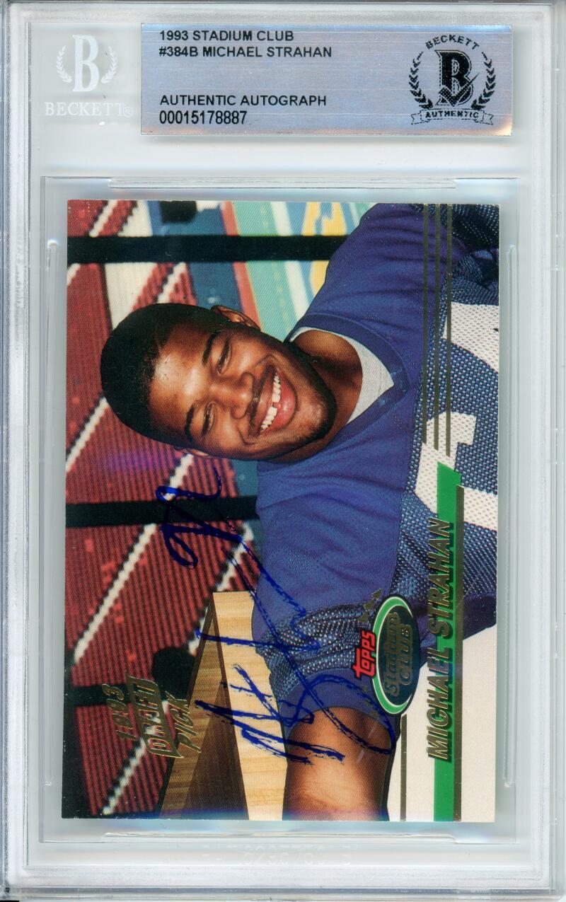 1993 Topps Stadium Club #384A Michael Strahan RC New York Giants BGS Auto 10