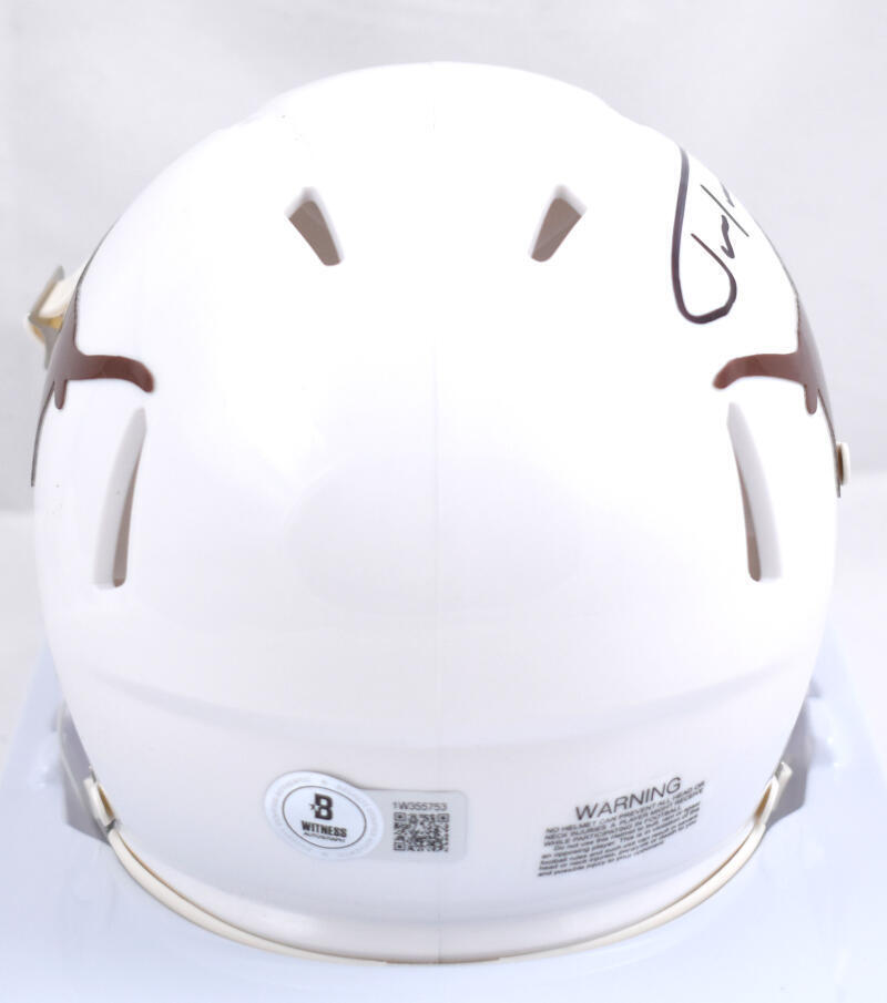 Justin Tucker Autographed Texas Longhorns Speed Mini Helmet - Beckett W Hologram