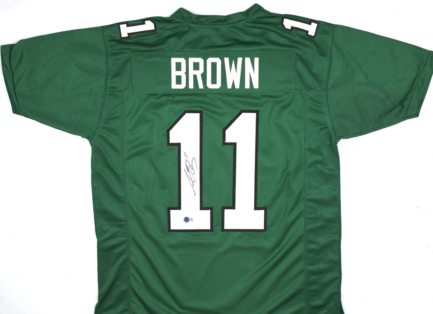 AJ Brown Autographed Kelly Green Pro Style Jersey-Beckett W Hologram *Black