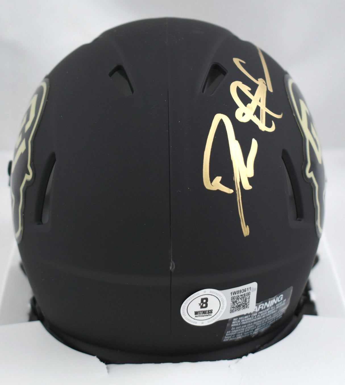 Deion Sanders Signed Colorado Buffaloes Black Speed Mini Helmet-Beckett W Holo