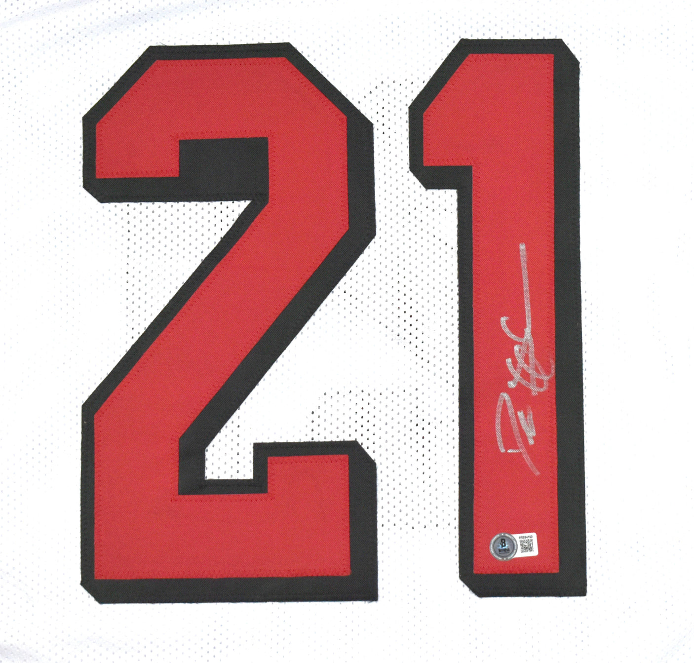 Deion Sanders Autographed White Pro Style Jersey- Beckett W Hologram *Silver