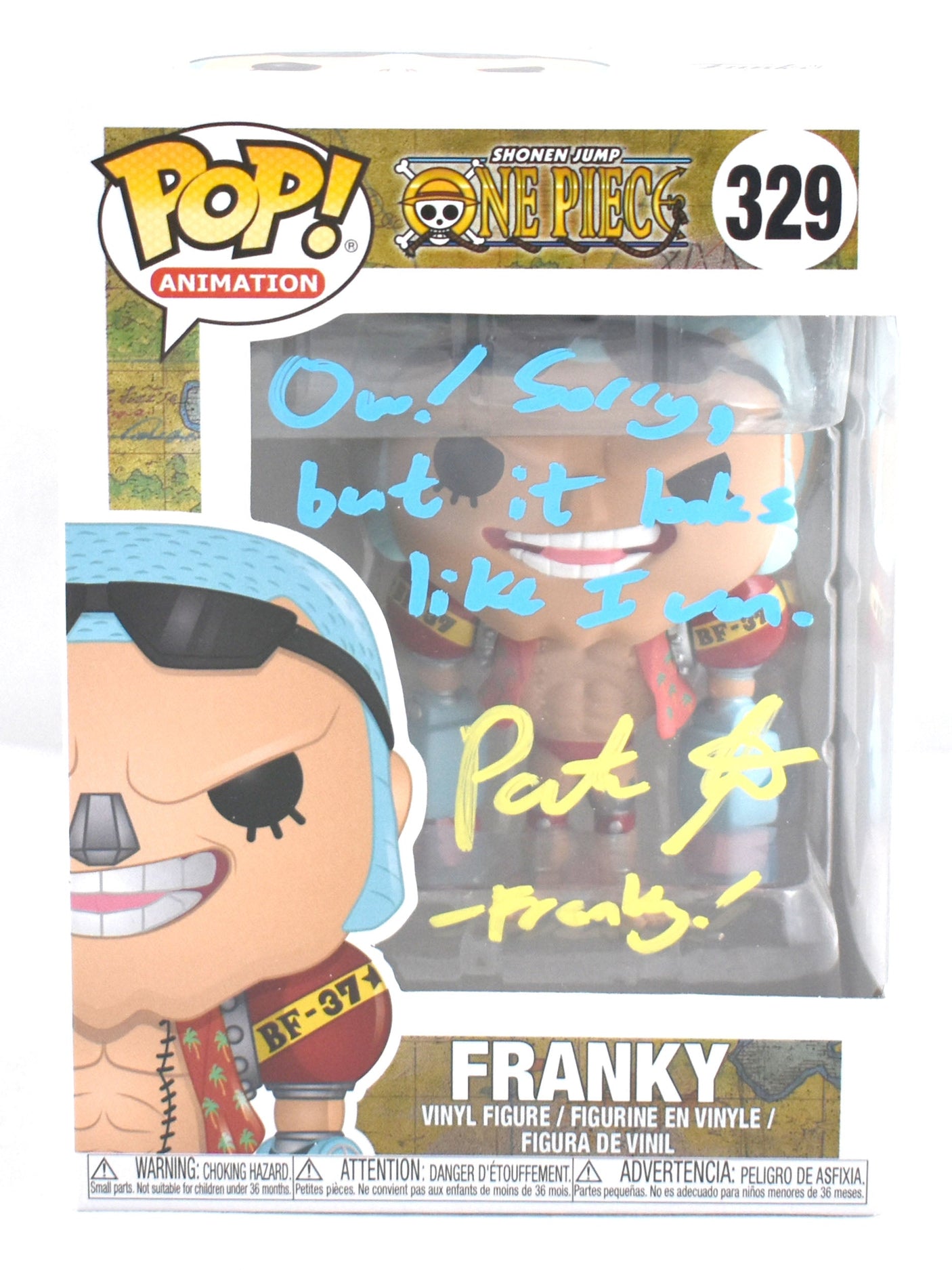 Patrick Seitz Autographed Funko POP One Piece Franky w /Inscription #329- JSA #5