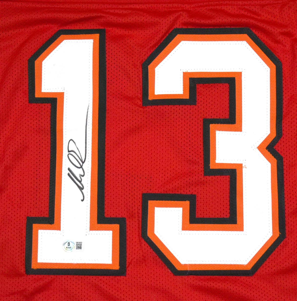 Mike Evans Autographed Red Pro Style Jersey- Beckett W Hologram *Black