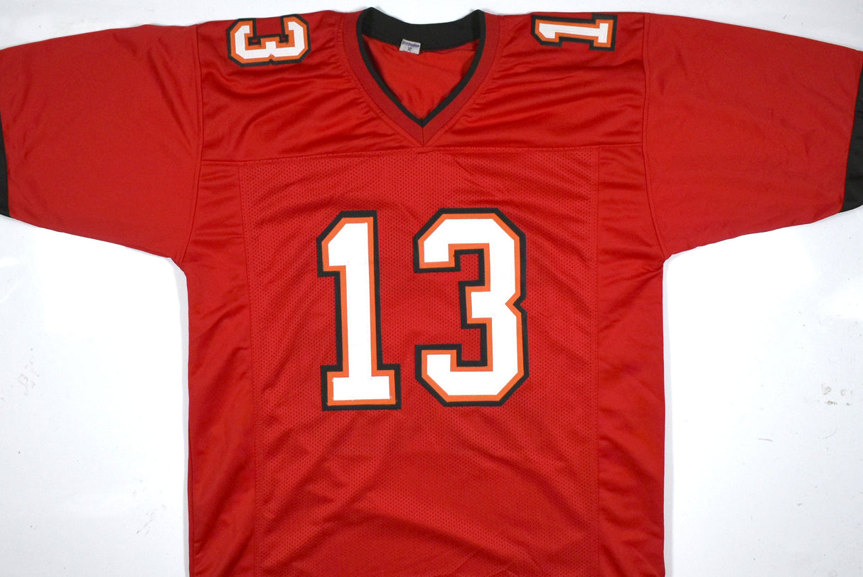Mike Evans Autographed Red Pro Style Jersey- Beckett W Hologram *Black