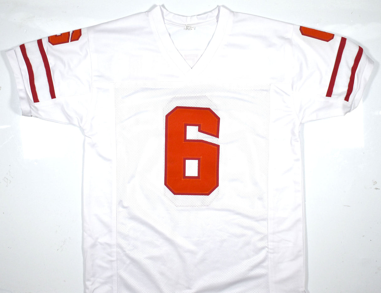 Baker Mayfield Autographed White Pro Style Jersey- Beckett W Hologram *Black