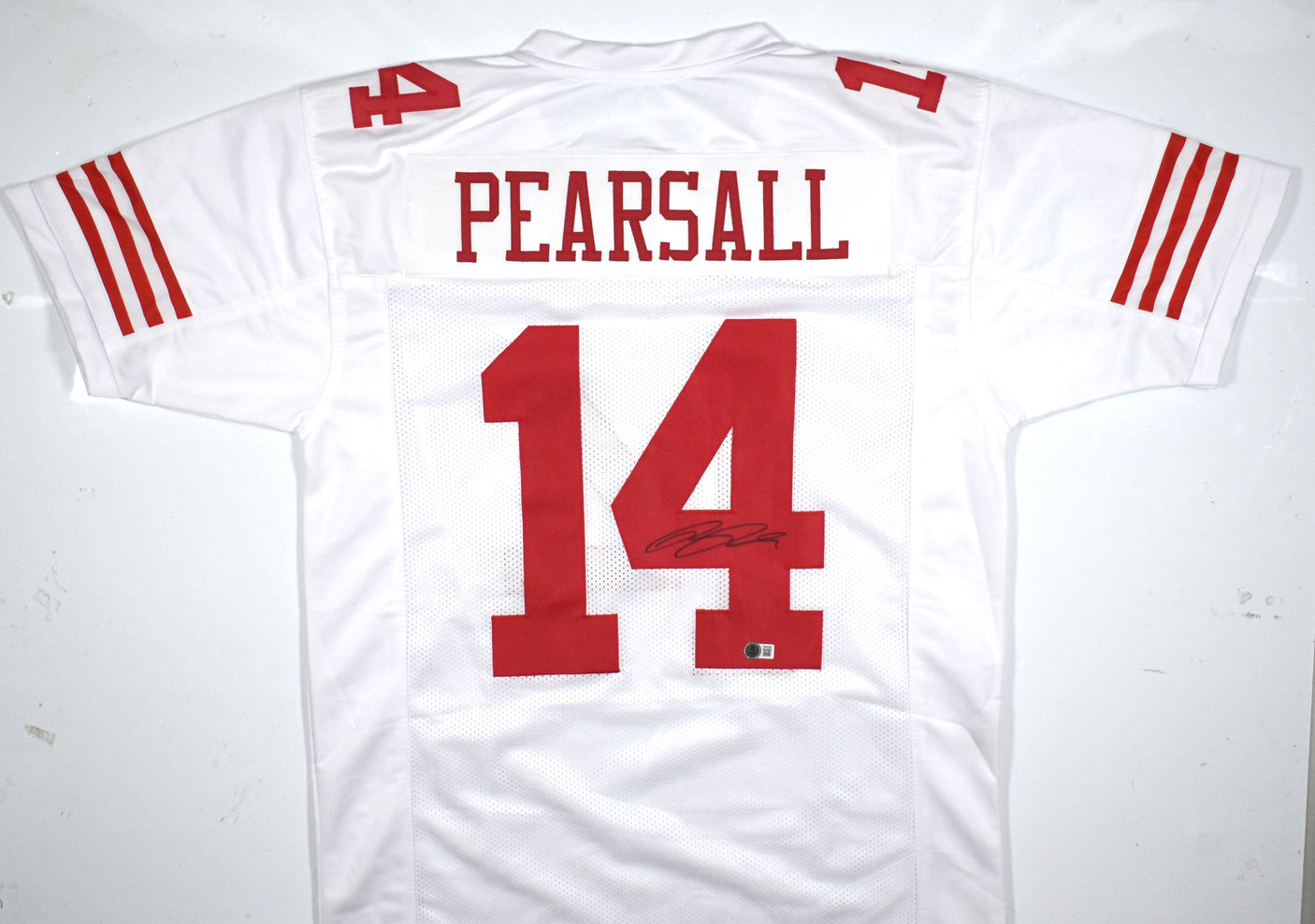 Ricky Pearsall Autographed White Pro Style Jersey - Beckett W Hologram *Black