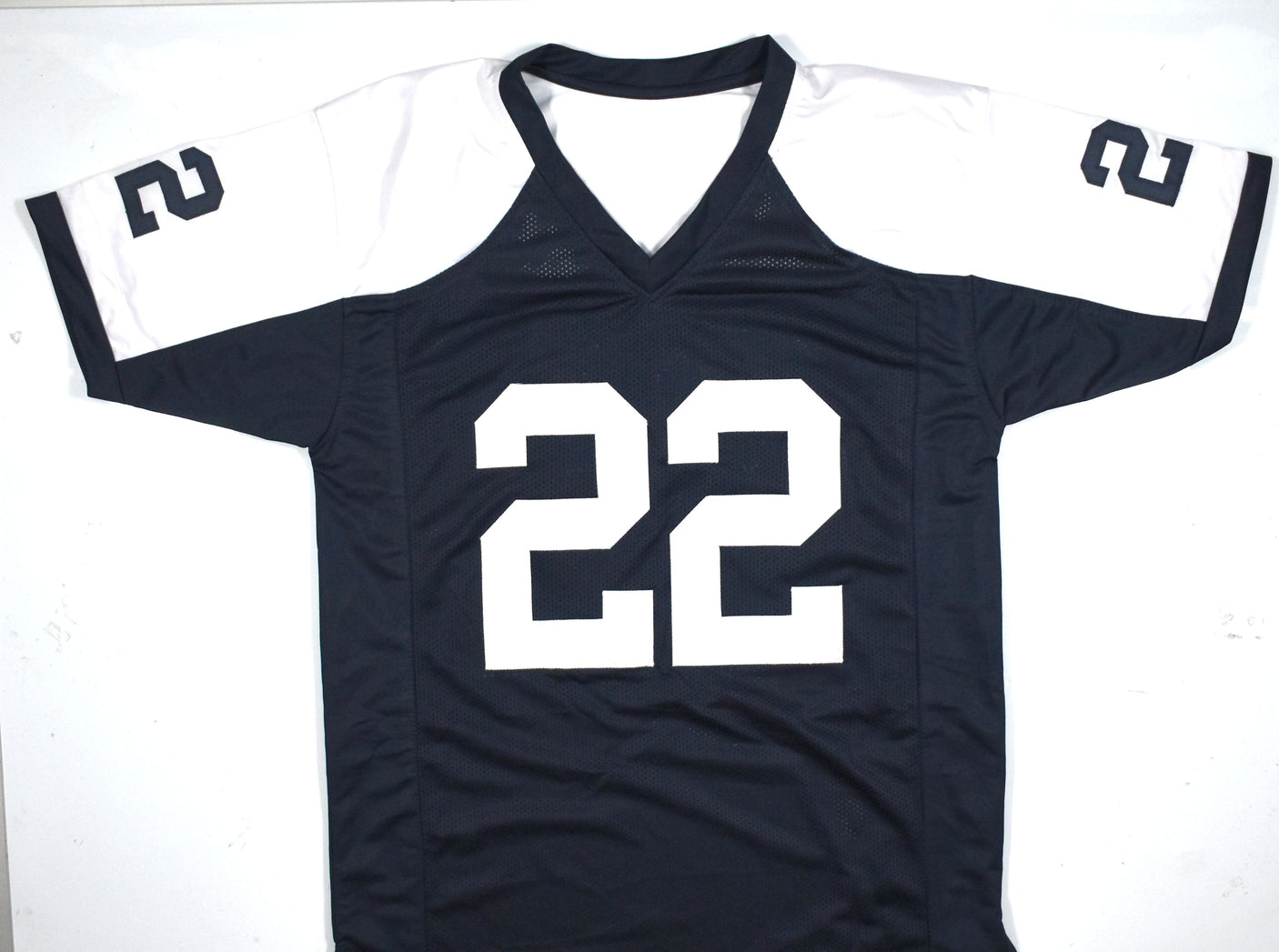 Emmitt Smith Autographed Blue White Pro Style Jersey - Beckett W Hologram *Black