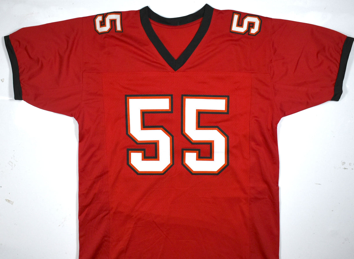 Derrick Brooks Autographed Red Pro Style Jersey w/HOF- Beckett W Hologram *Black