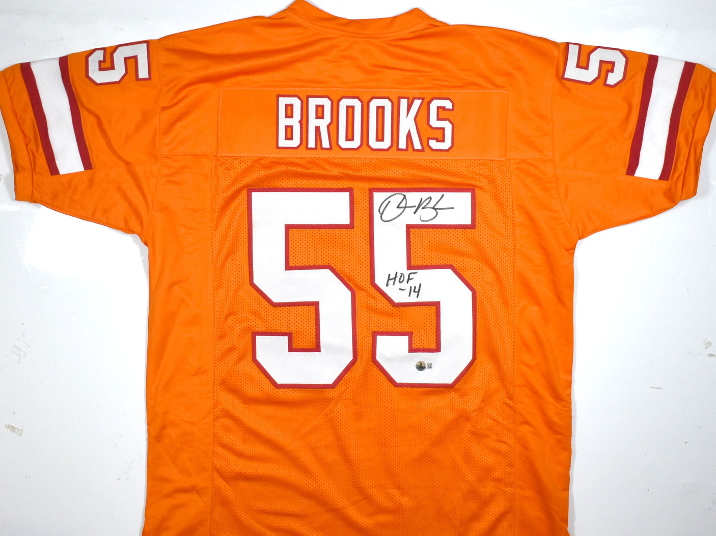 Derrick Brooks Autographed Orange Pro Style Jersey w/HOF- Beckett W Hologram