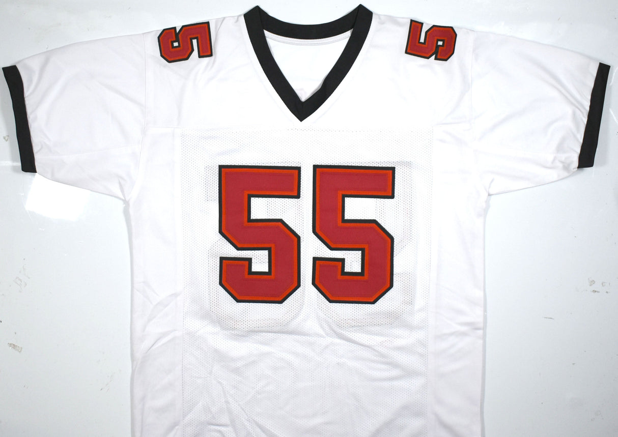 Derrick Brooks Autographed White Pro Style Jersey w/HOF- Beckett W Hologram