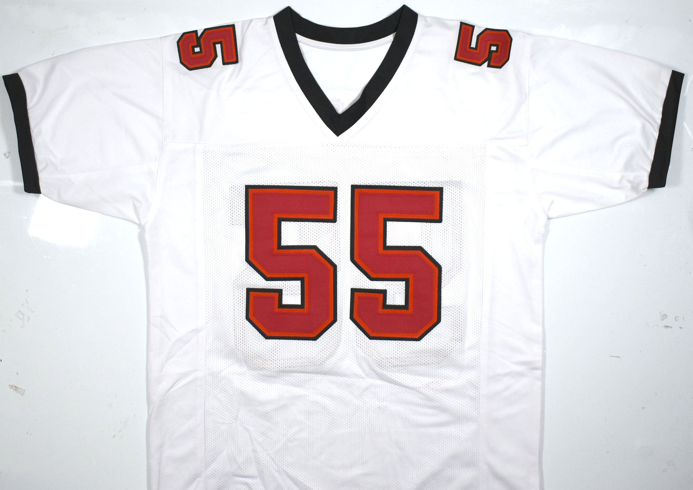 Derrick Brooks Autographed White Pro Style Jersey w/HOF- Beckett W Hologram