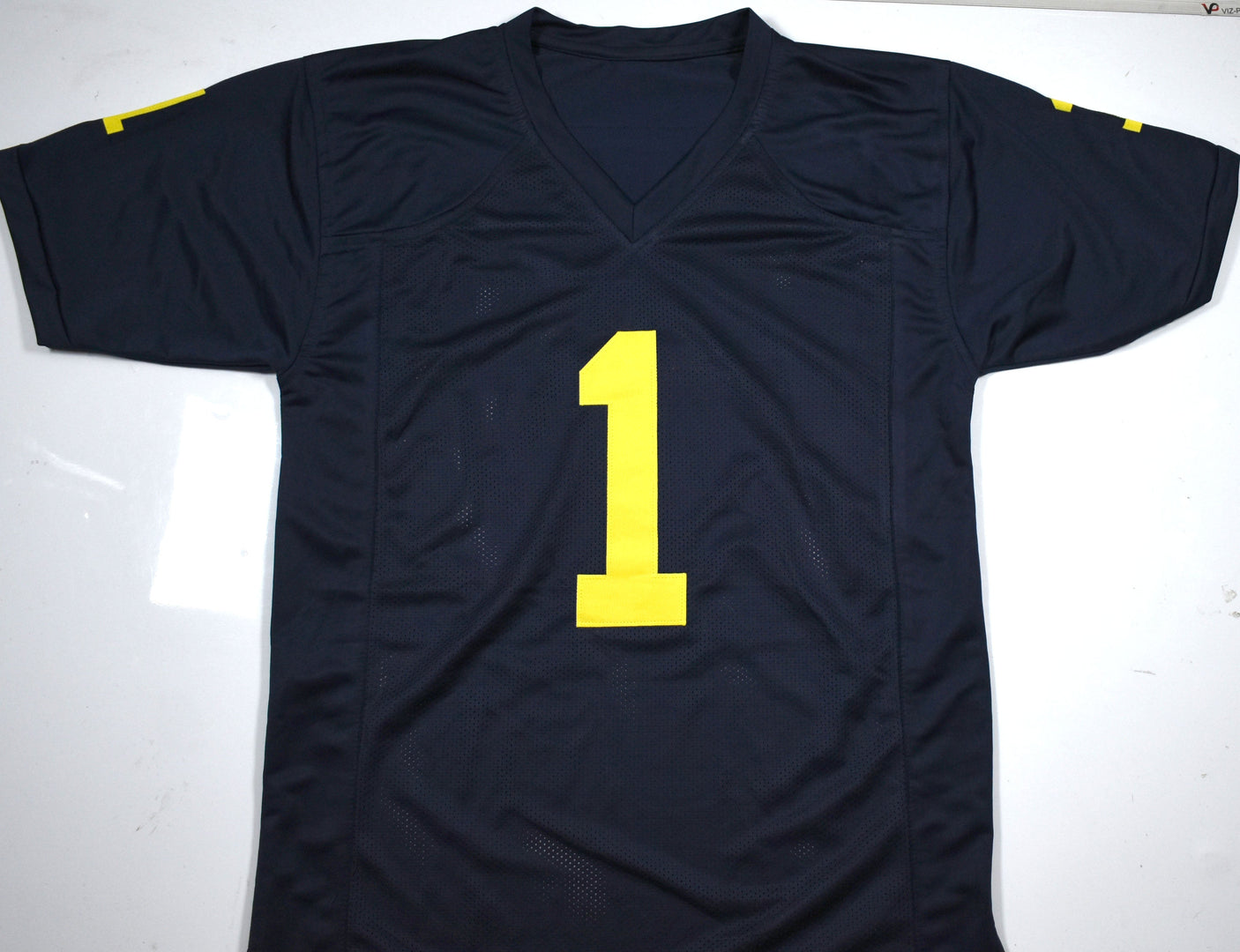 Roman Wilson Autographed Blue College Style Jersey - Beckett W Hologram *Black