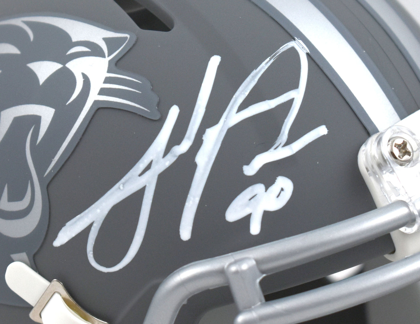 Julius Peppers Signed Carolina Panthers Slate Speed Mini Helmet - Beckett W Holo