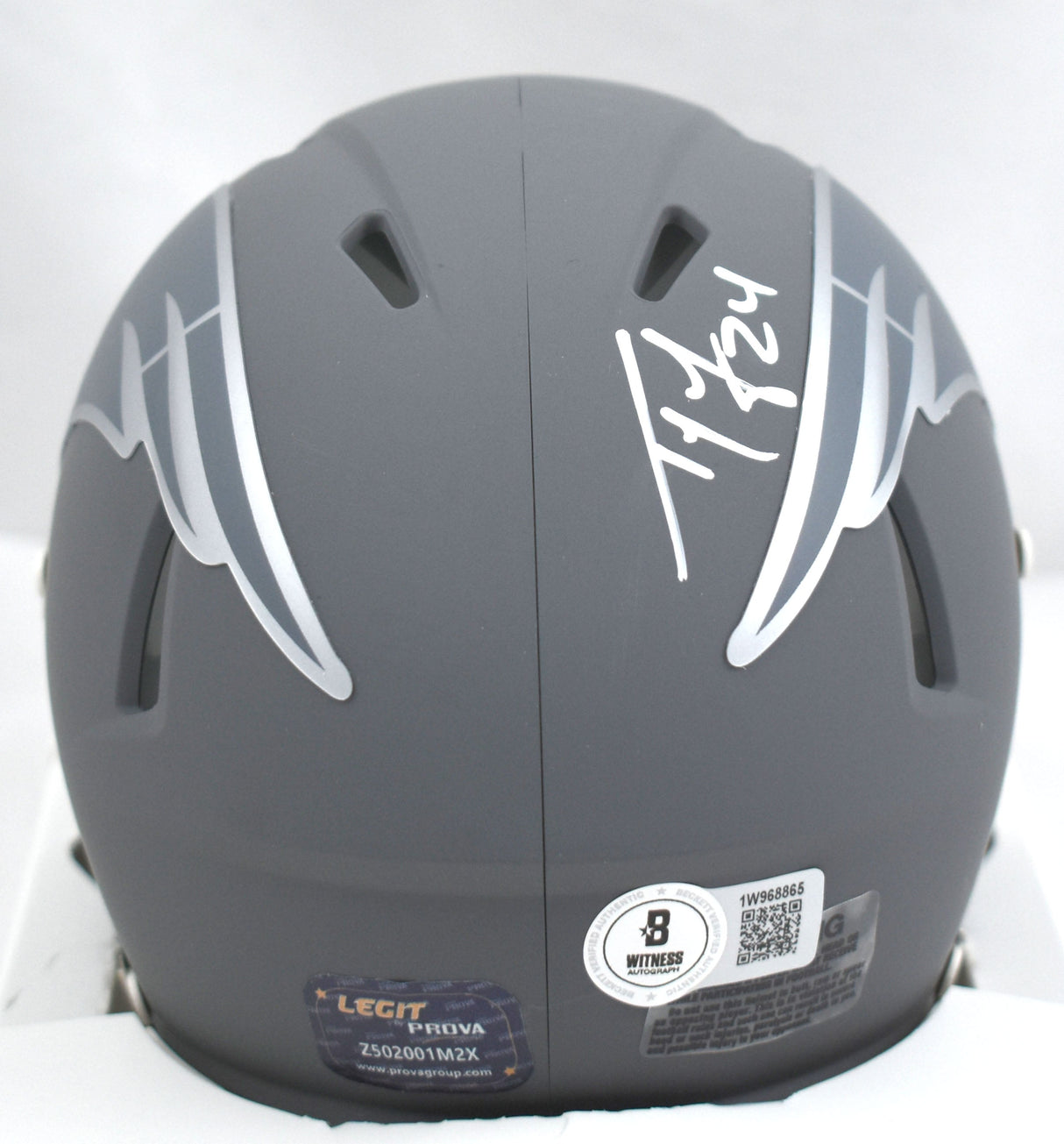 Ty Law Signed New England Patriots Slate Speed Mini Helmet - Beckett W Hologram