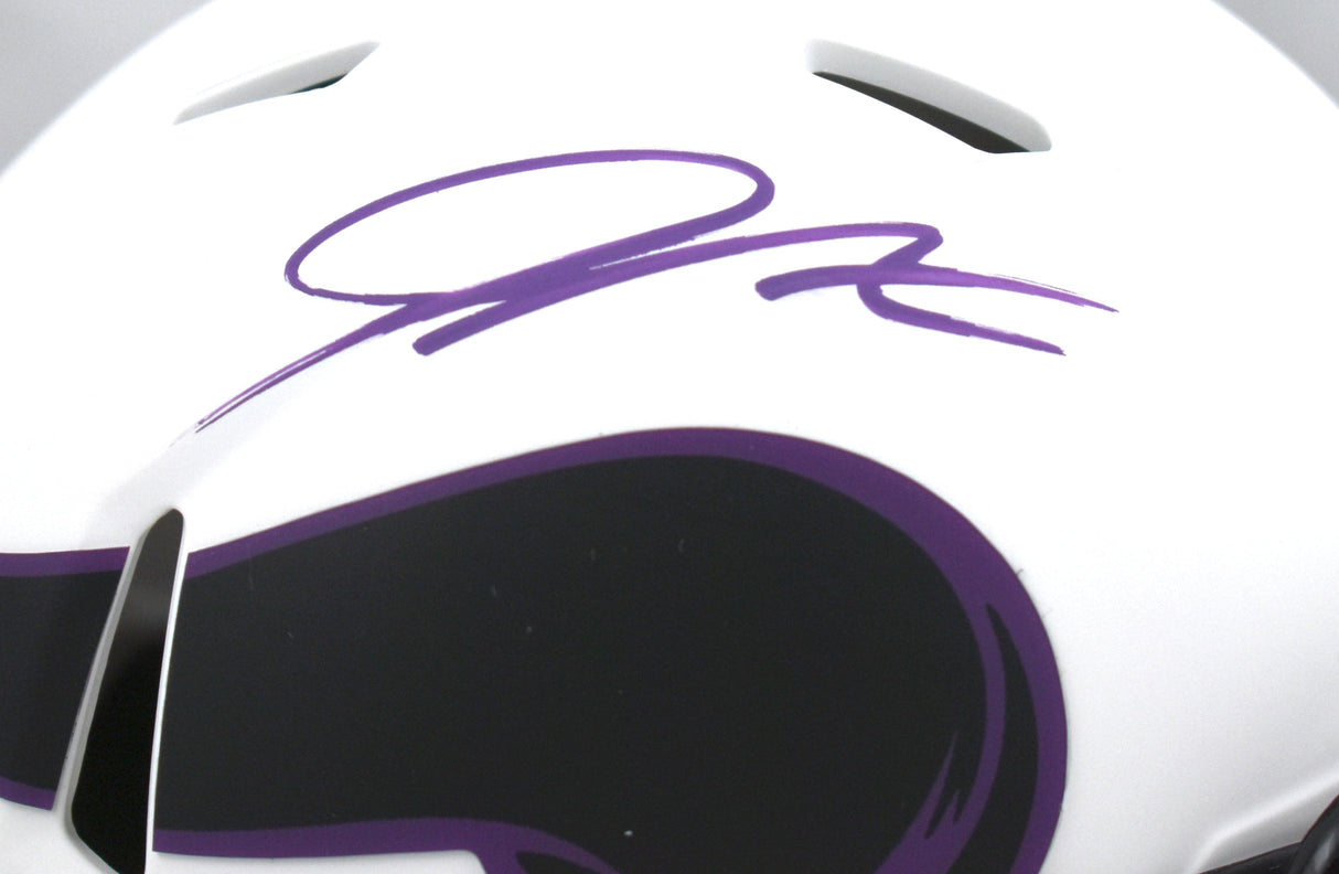 Jordan Addison Autographed Vikings Lunar Speed Mini Helmet-Beckett W Hologram