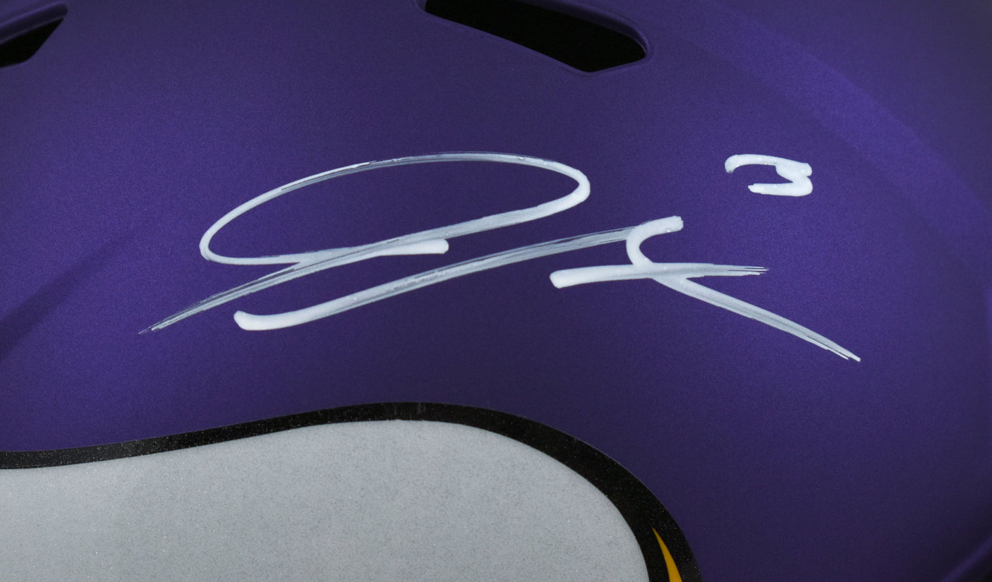 Jordan Addison Autographed Minnesota Vikings F/S Speed Helmet-Beckett W Hologram