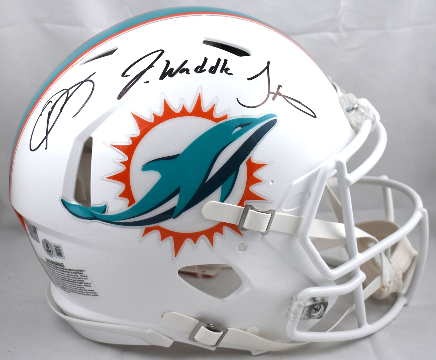 Beckham Jr. Waddle Hill Signed Dolphins F/S Speed Auth Helmet - Beckett W Holo