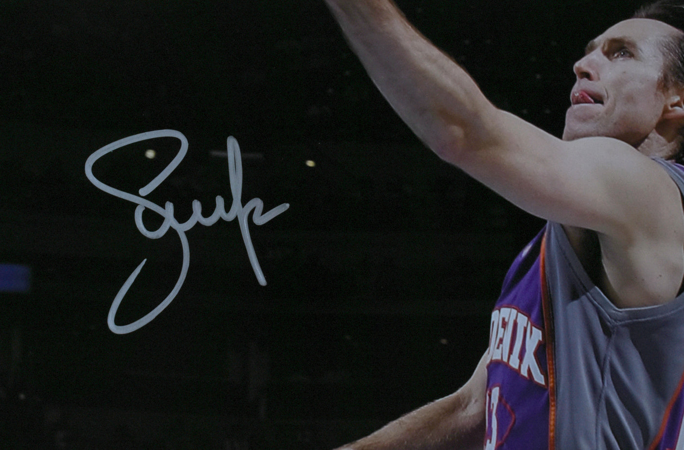 Steve Nash Autographed Phoenix Suns 16x20 Lay Up Photo - Beckett W Hologram