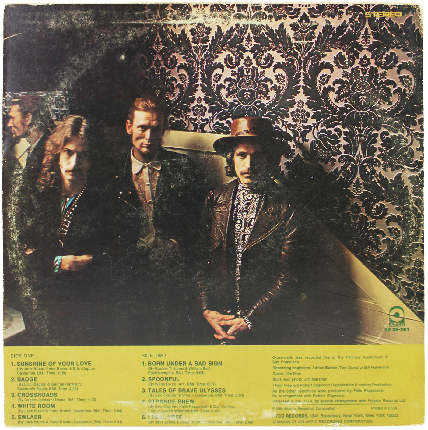 Jack Bruce Cream Authentic Signed Best Of Cream Album Cover W/ Vinyl PSA #T76234