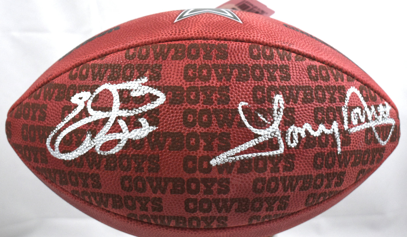 Tony Dorsett Emmitt Smith Autographed Cowboys Duke Football - Beckett W Hologram