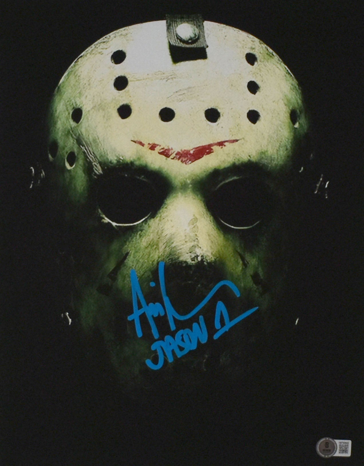 Ari Lehman Autographed 11x14 Mask Photo - Beckett W Hologram *Blue