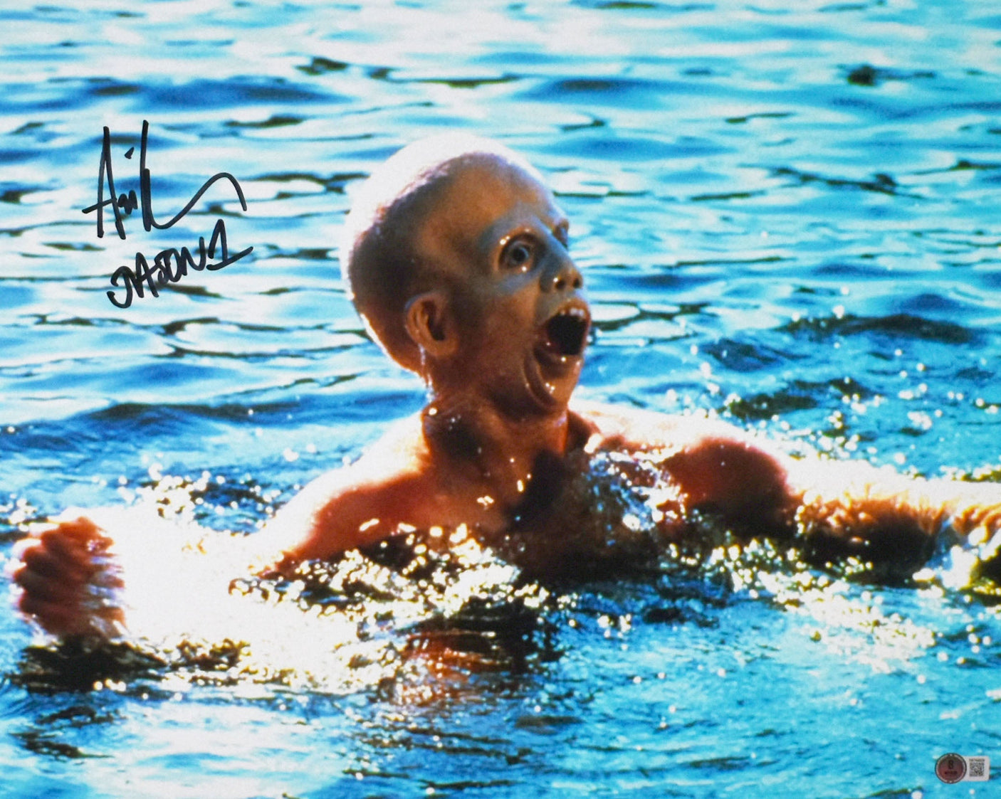 Ari Lehman Autographed 16x20 Drown Photo Jason 1 - Beckett W Hologram *Black