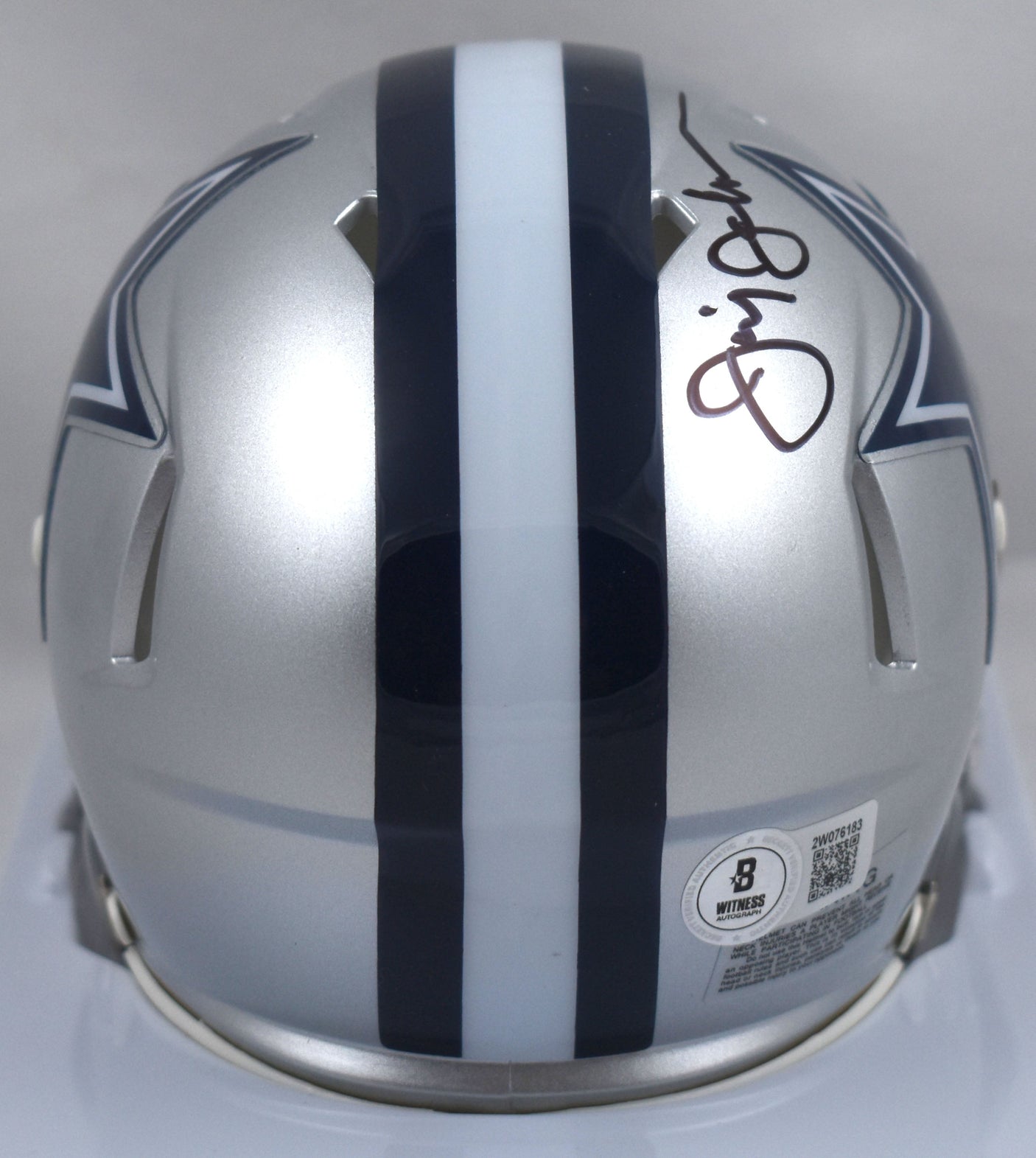 Jimmy Johnson Autographed Dallas Cowboys Speed Mini Helmet - Beckett W Hologram