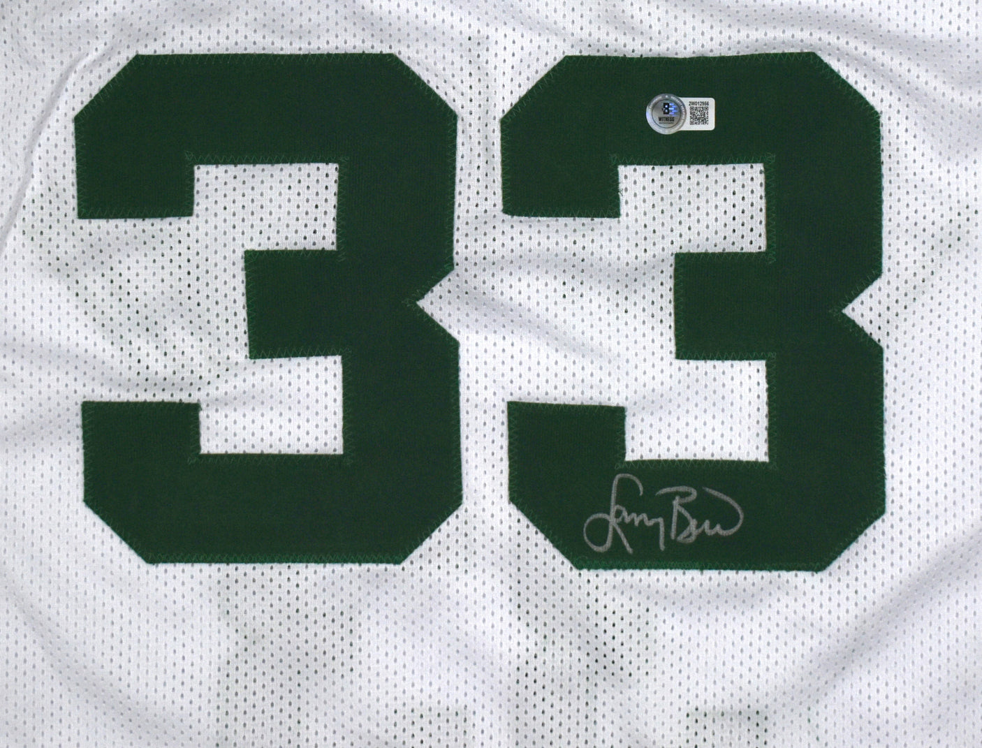 Larry Bird Autographed White Pro Style Jersey - Beckett W Hologram *Silver
