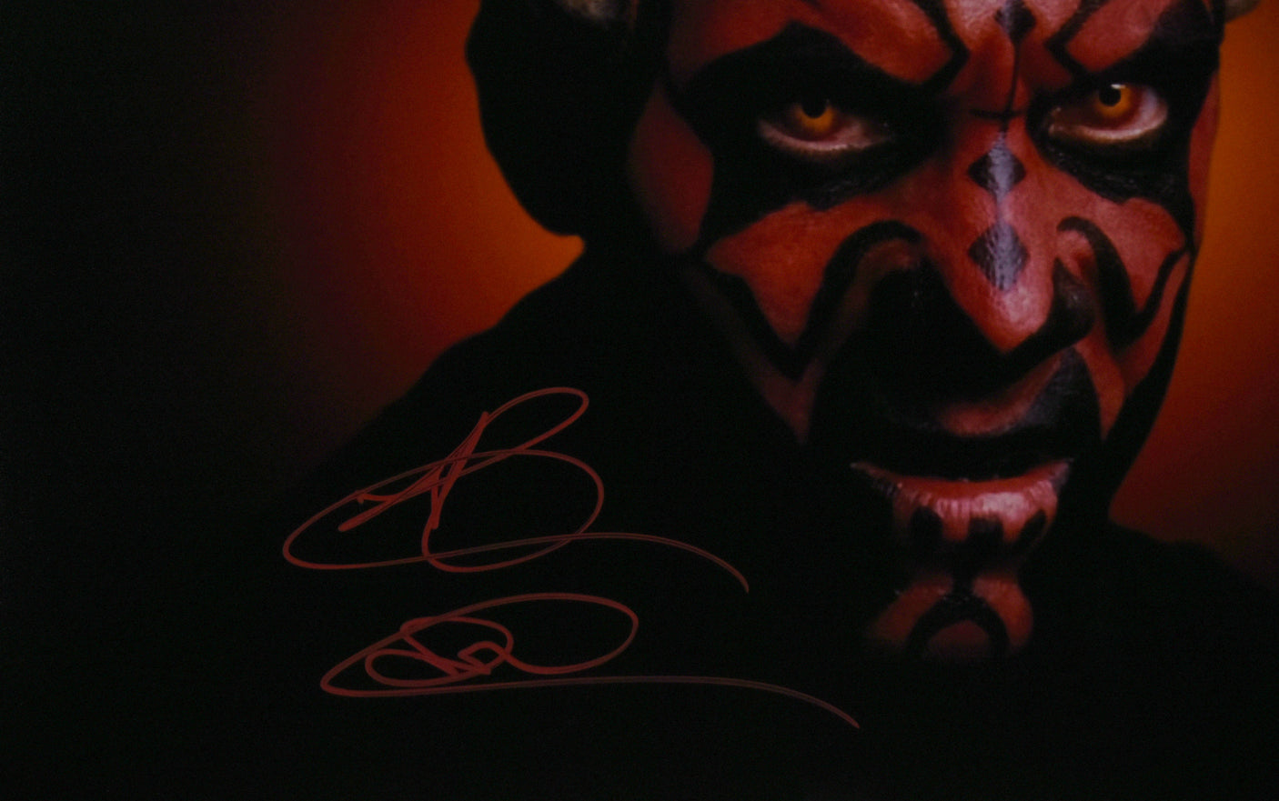 Ray Park Autographed 16x20 Darth Maul Close Up Photo- Beckett W Hologram *Red
