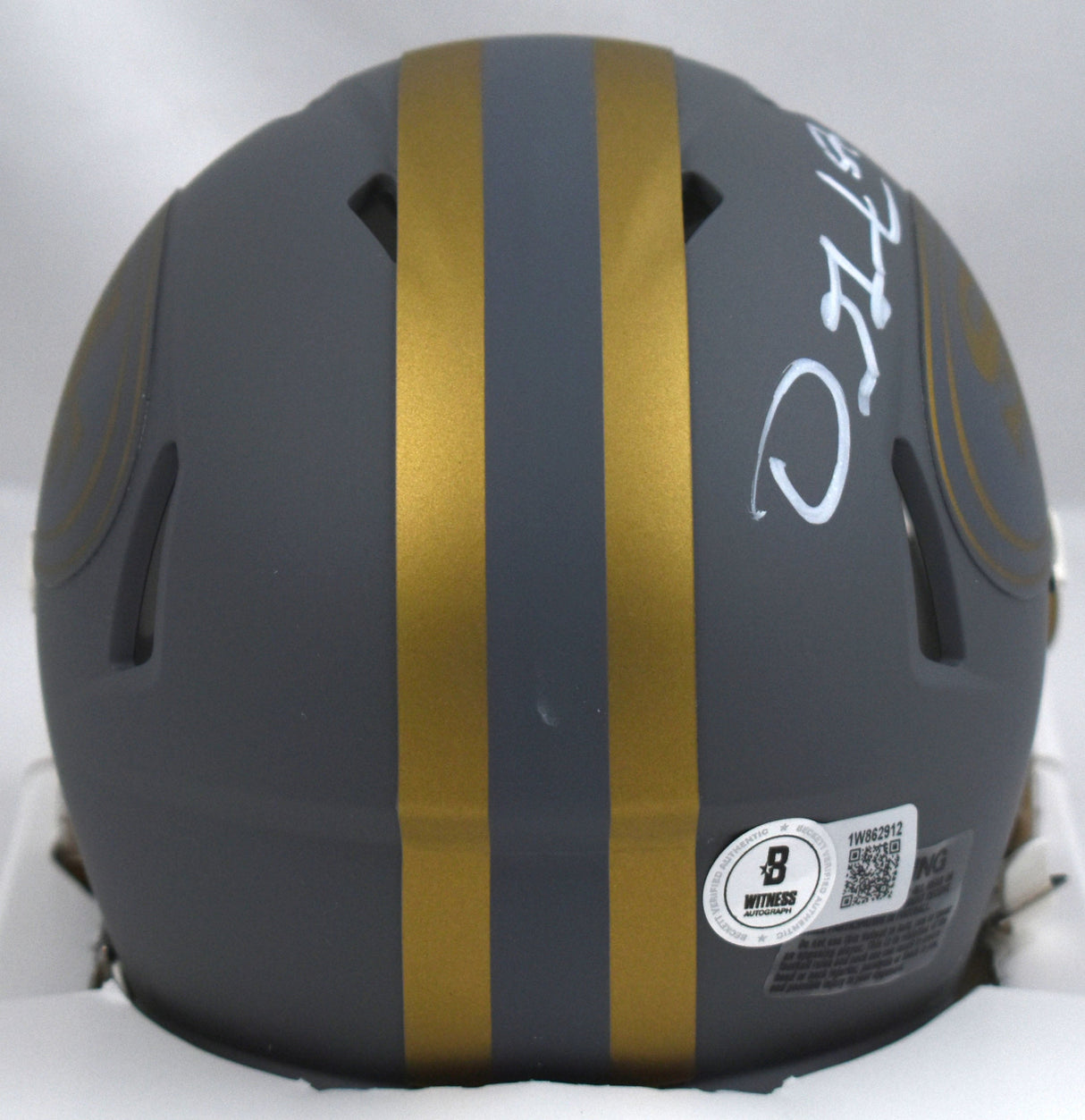 Dre Greenlaw Signed San Francisco 49ers Slate Speed Mini Helmet - Beckett W Holo