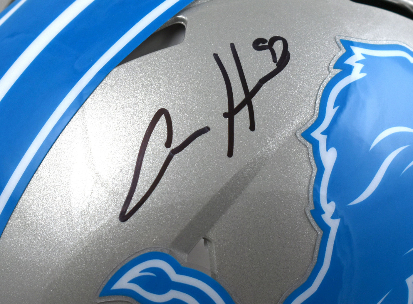 Aidan Hutchinson Autographed Lions F/S Speed Authentic Helmet - Beckett W Holo