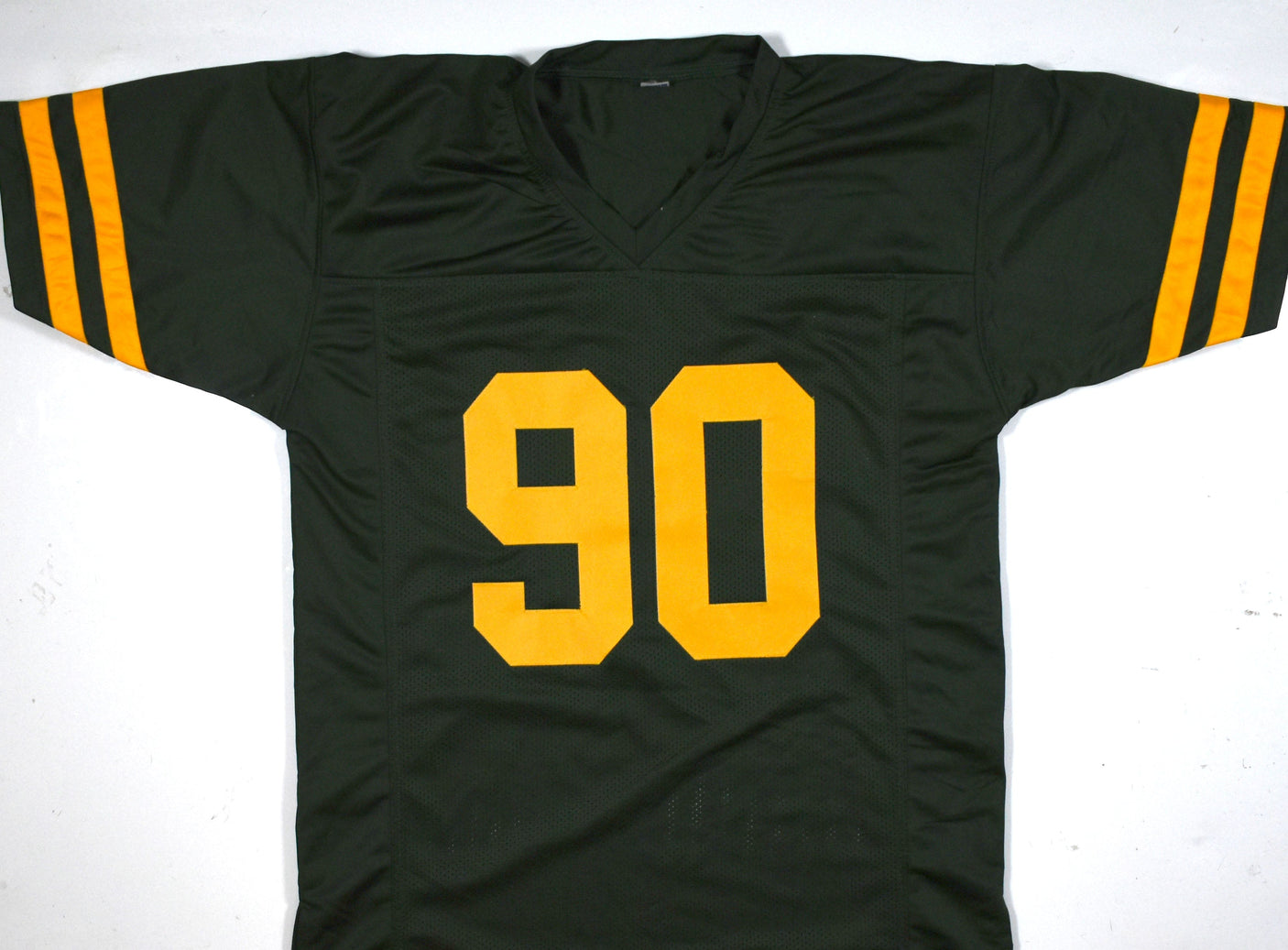 Lukas Van Ness Autographed Green Yellow # Pro Style Jersey - Beckett W Hologram