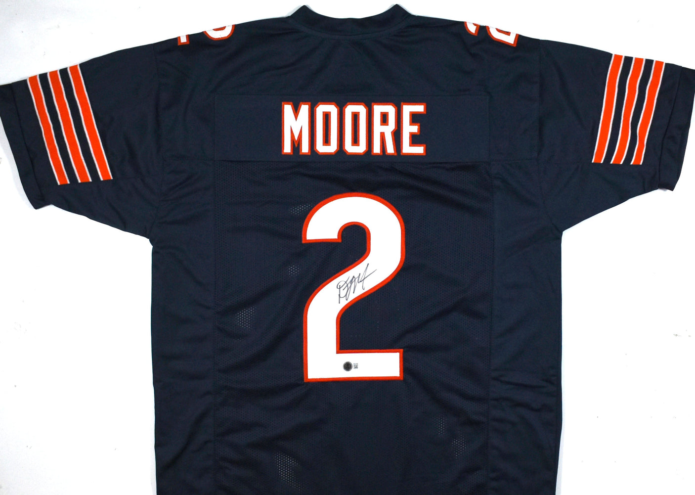 DJ Moore Autographed Blue Pro Style Jersey - Beckett W Hologram *Black