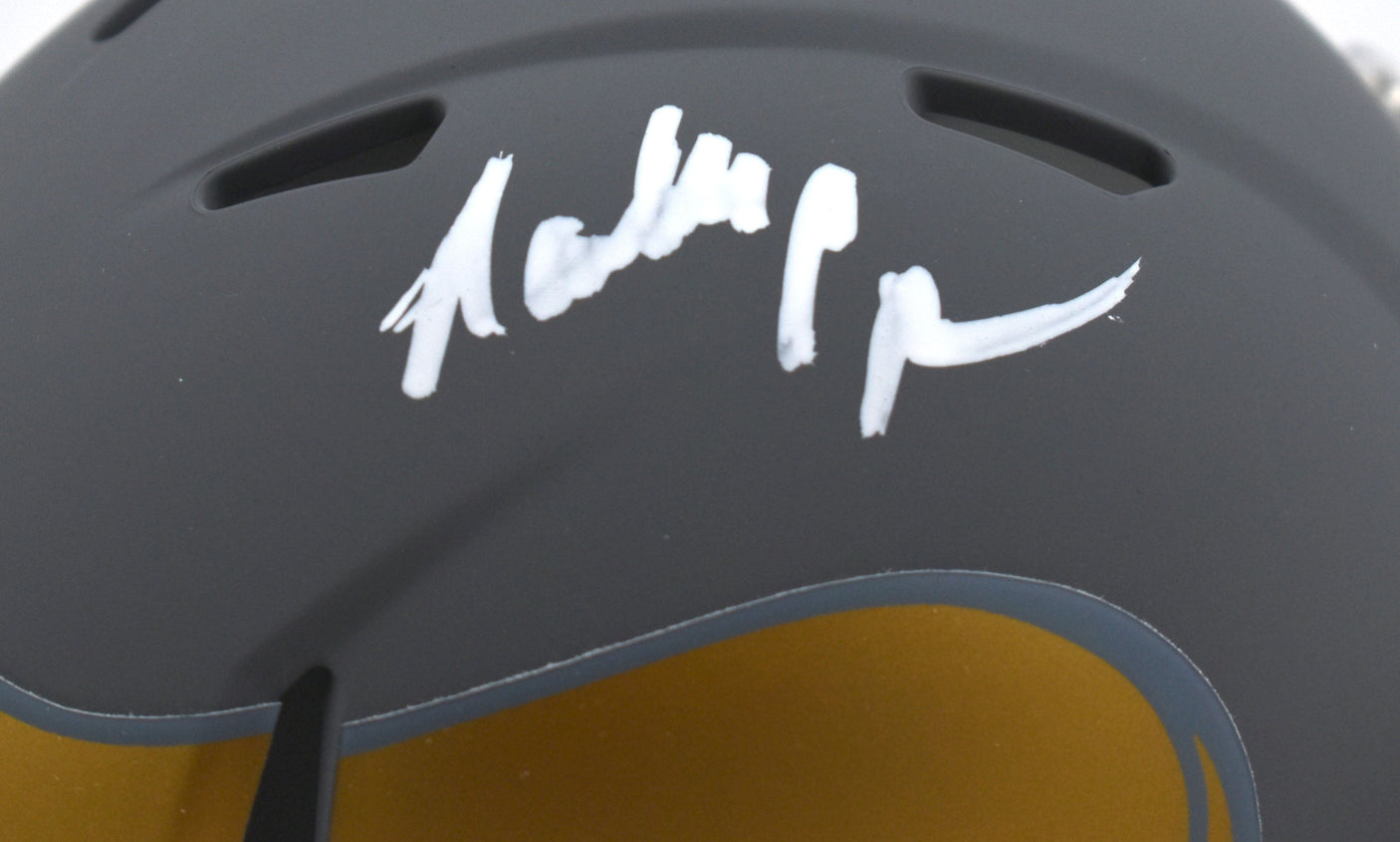 Randall Cunningham Signed Vikings Slate Speed Mini Helmet - Beckett W Hologram