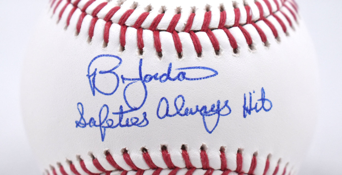 Brian Jordan Signed Rawlings OML Baseball w/Inscription - Beckett W Hologram